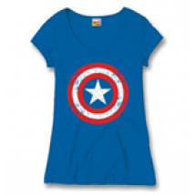 Captain America - Cracked Shield (T-SHIRT Donna )