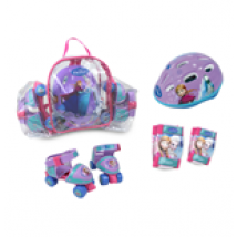Set Patins à Roulettes + Protection et Sac Transparent La Reine des Neiges (Frozen)