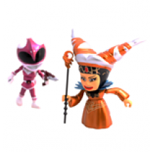 Mighty Morphin Power Rangers ninja pack 2 figurines Metallic Rita vs Pink Ranger 8 cm