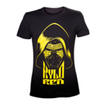 T-shirt Star Wars VII Le Réveil de la Force Kylo Ren Yellow Face Noir, Taille XXL