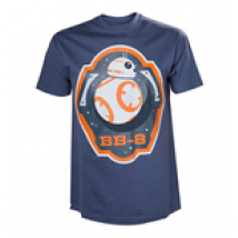 T-shirt Star Wars VII: Le Réveil de la Force BB-8 Astromech Droid & Stars Bleu, Taille S
