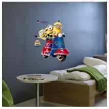 Autocollant Mural Les Minions Scooter