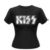 T-shirt Kiss Distressed Logo da donna