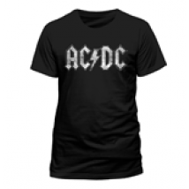 AC/DC - White Logo Distressed (unisex )