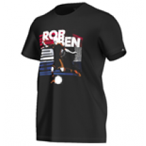 T-shirt Hollande Adidas Arjen Robben 2016-2017 (Noir)