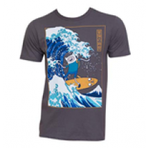 T-shirt Adventure Time Surfing The Great Wave Japanese