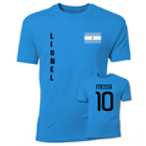 T-shirt Lionel Messi Argentina Flag (Bleu)