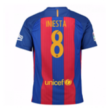 Maillot FC Barcelone Sponsorisé Home 2016-2017 (Iniesta 8)