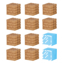 Minecraft Mine-Keshi figurines 2- 4 cm Block Set Wood Planks & Glass