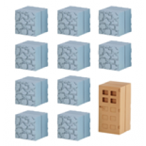 Minecraft Mine-Keshi figurines 2- 4 cm Block Set Cobblestone & Wooden Door