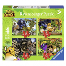 Ravensburger 06885 - Puzzle 4 In A Box - Vita Da Giungla - Caccia Al Tesoro Di Pirati