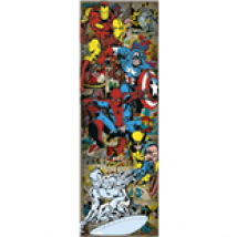 Poster Da Porta Marvel Comics - Heroes Retro - 53X158 Cm
