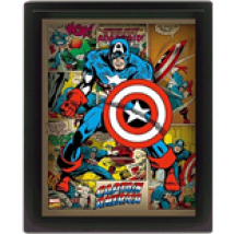 Marvel Retro - Captain America (Poster Lenticolare 3D)