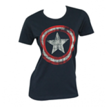 T-shirt CAPTAIN AMERICA Distressed Shield