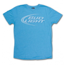 Bud Light T-shirt Junk Food Faded Desing Healthier - Bleu
