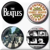 Pack 4 badges pins The Beatles