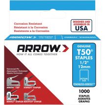 Arrow T50 Stainless Steel Staples 12mm Pack of 1000