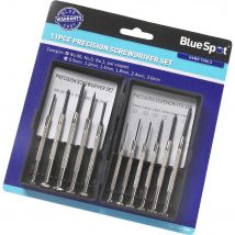 Blue Spot 11 Piece Precision Slotted and Phillips Screwdriver Set