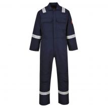 Biz Weld Mens Iona Flame Resistant Coverall Navy Blue S 32"
