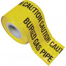Faithfull Gas Pipe Warning Tape Yellow 150mm 365m