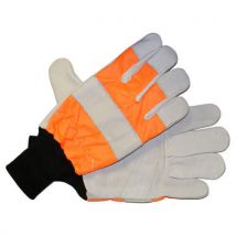 Handy Chainsaw Gloves with One Hand Protection Orange M
