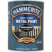 Hammerite Hammered Finish Metal Paint Black 2500ml