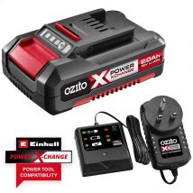 Ozito Genuine 18v Cordless Power X-Change Li-ion Battery 2ah and Eco Charger