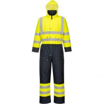 Oxford Weave 300D Class 3 Hi Vis Contrast Overall Yellow / Navy XS