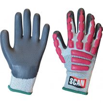 Scan Anti Impact Latex Cut 5 Gloves Grey / Pink M