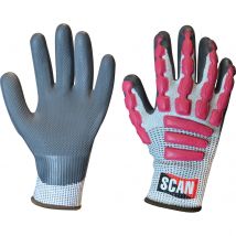 Scan Anti Impact Latex Cut 5 Gloves Grey / Pink XL