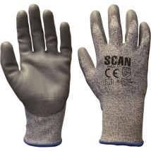 Scan Mens Polyurethane Coated Cut 5 Liner Gloves Grey M