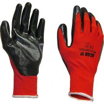 Scan Palm Dipped Nitrile Gloves Black / Red 2XL