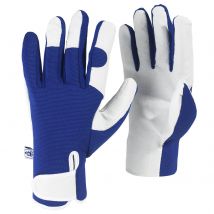Kew Gardens Leather Palm Gardening Gloves Blue L