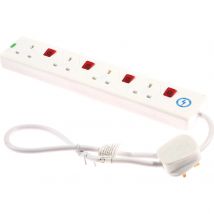 SMJ Surge Protected 4 Socket Extension Lead with Switches 240v