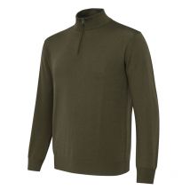 Beretta - Pull Col Zippé Merino - Kaki - Taille S