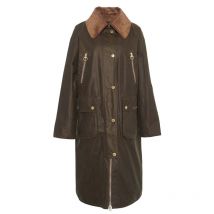 Barbour - Manteau Long Ciré Ebberston Femme - Beech / Classic - Taille 12/M