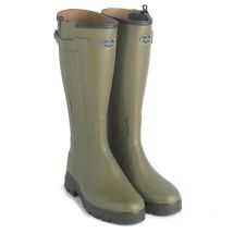 Le Chameau - Bottes Chasseur Doublées En Cuir Femme Vert Vierzon