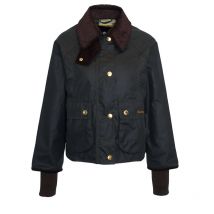 Barbour - Veste Courte En Toile Cirée Beadnell Femme - Sage / Ancient