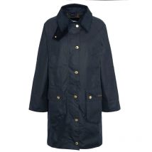 Barbour - Veste Longue Cirée Beadnell Femme - Marine / Classic - Taille 10/S