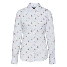 Alan Paine - Chemise Motifs Imprimés Femme - Blanc motif faisan - Taille 10 UK / 38 FR