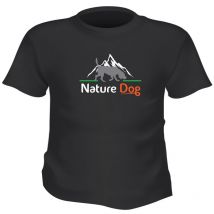 Nature Dog - T-shirt Homme - Chien Et Montagne Vert/orange - Noir - Taille L