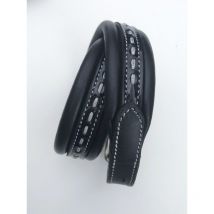 Pénélope - Collier Pour Chien Cuir Point Sellier - Noir