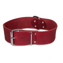Vadigran - Collier Large Cuir Huilé 65cmx50mm Xl - Rouge