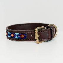 Kentucky - Collier Pour Chien Perles Faites Main - Bleu - Taille M