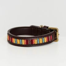 Kentucky - Collier Pour Chien Perles Faites Main - Bordeaux - Taille L