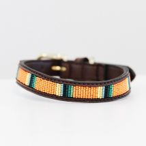 Kentucky - Collier Pour Chien Perles Faites Main - Orange - Taille L