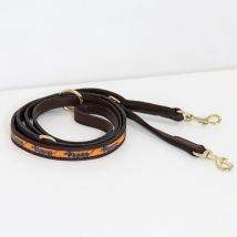 Kentucky - Laisse Pour Chien Perles Faites Main 250 Cm - Orange / Noir