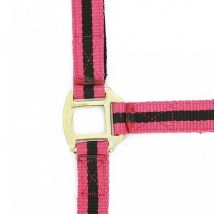 Norton - Licol Nylon Doublé Cuir - Rose / Noir - Taille Poney