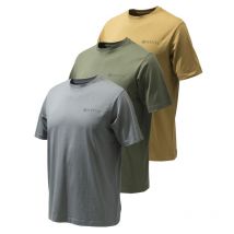 Beretta - Pack De 3 T-shirts Corporate - Moutarde / Gris / Vert