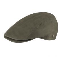 Lovergreen - Béret Casquette Cuir Ciré - Kaki